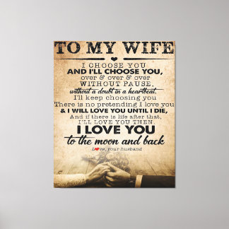 Love Quote For Wife | Best and Perfect Gift Canvas Print