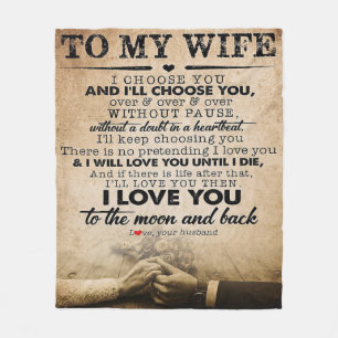 Love Quote For Wife   Best and Perfect Gift Fleece Blanket