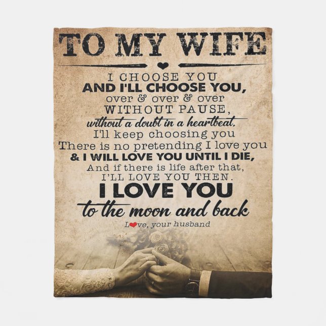 Love Quote For Wife | Best and Perfect Gift Fleece Blanket (Front)
