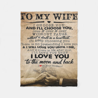 Love Quote For Wife | Best and Perfect Gift Fleece Blanket