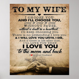 Love Quote For Wife | Best and Perfect Gift Poster