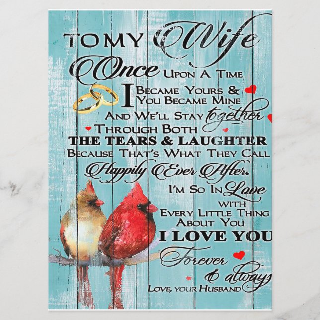 Love Quote For Wife, Couple Love Gift, Love Wife Menu (Front)