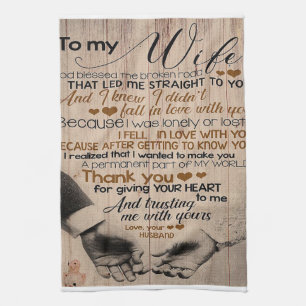 Love Quote For Wife Cute Family Gift Tea Towel