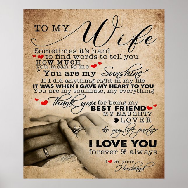 Love Quote For Wife | Home Decor Gift (Front)