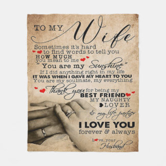 Love Quote For Wife | Home Decor Gift Fleece Blanket