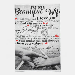 Love Quote For Wife Matching Couples Gift Tea Towel