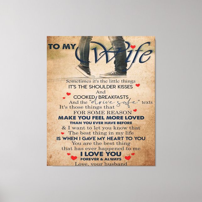 Love Quote For Wife, Wife Birthday, Wedding Couple Canvas Print (Front)