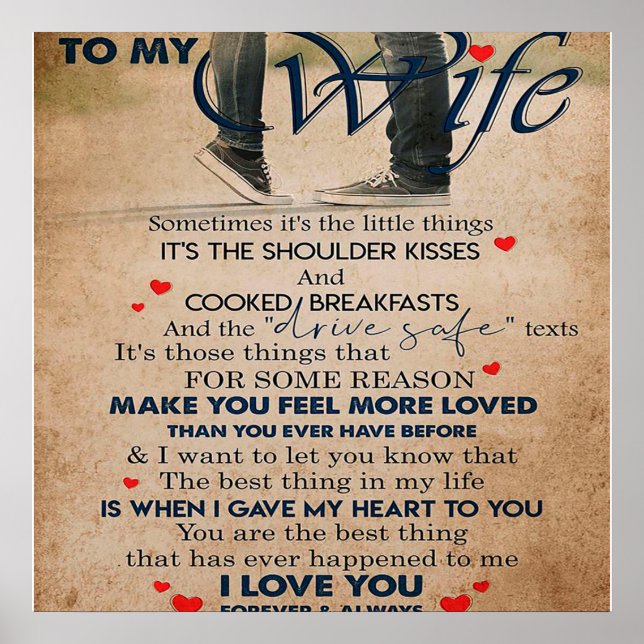 Love Quote For Wife, Wife Birthday, Wedding Couple Poster (Front)