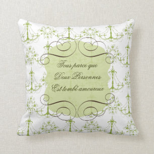 Love Quote in French Throw Pillow