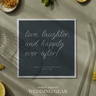 Love Quote Minimal Typographic Space Grey Cocktail Napkin