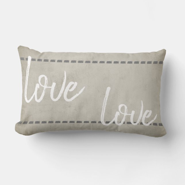love quote pillow rustic chic style grey and white (Front)