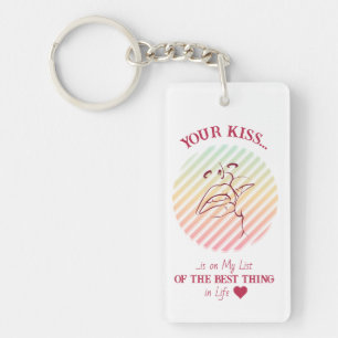 Love Quote Romantic Kiss Keychain