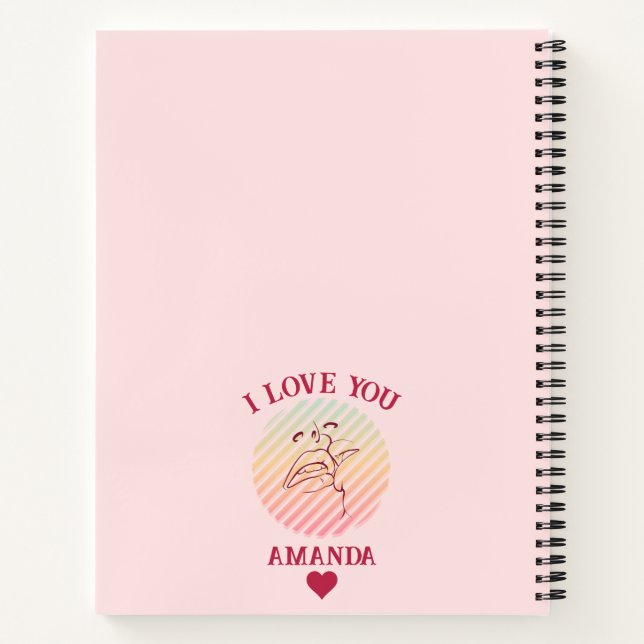 Love Quote Romantic Kiss Notebook (Back)