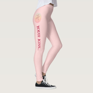 Love Quote Romantic Kiss Pink Leggings
