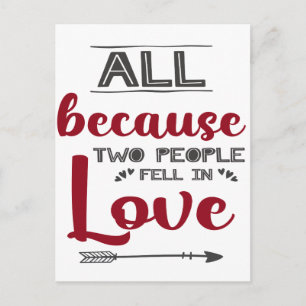 Love quote Valentines day typography Postcard