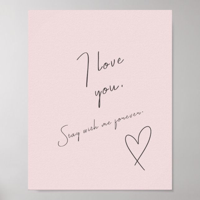 Love Quote Wedding Valentines Day Blush Pink Poster (Front)