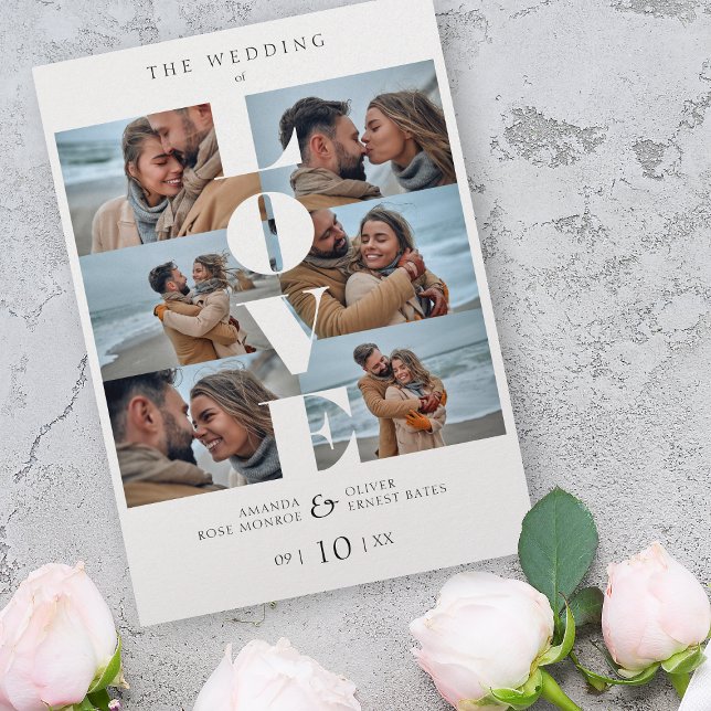 Love Quote White Trendy Collage Wedding 6 Photos (Creator Uploaded)