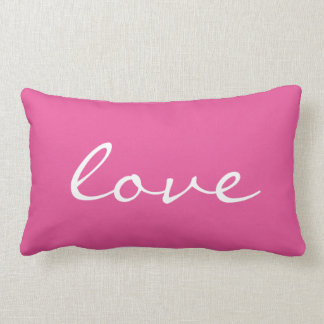 Love Quotes Chic Hot Pink Lumbar Cushion