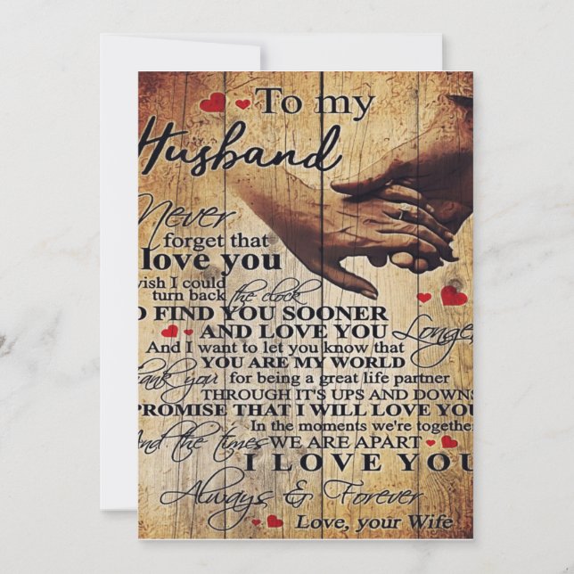 Love Quotes Gift | To My Husband Present | Holiday Card (Front)