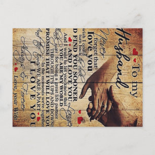 Love Quotes Gift   To My Husband Present   Postcard