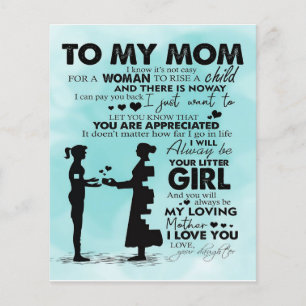 Love Quotes Gift To My Mum Present Flyer