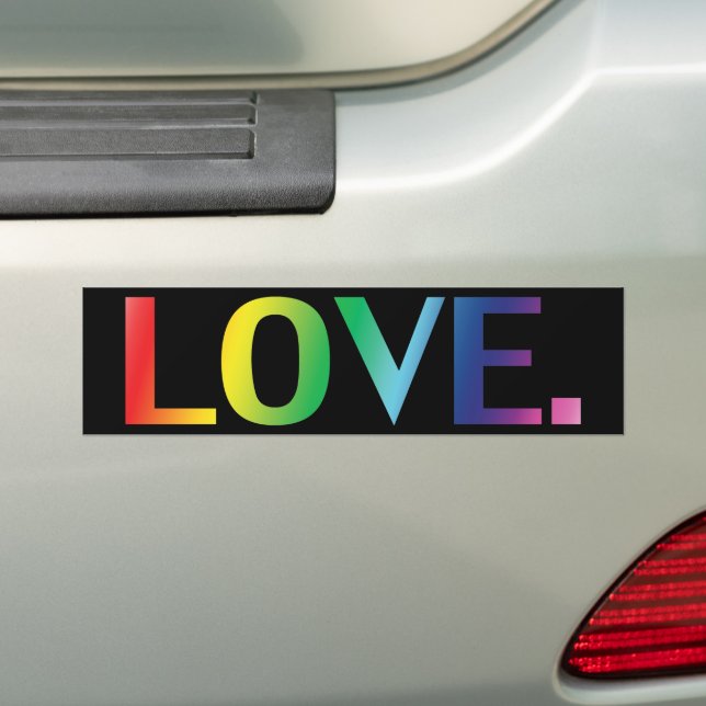 Love, rainbow colours black pride lgbt lgbtq bumper sticker (On Car)