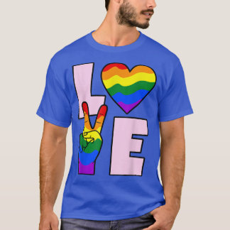 Love Rainbow Flag LGBTQ Lesbians Pride Month Suppo T-Shirt
