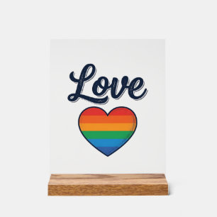 Love Rainbow Heart Pride Vector Shirt Design_1 Acrylic Sign