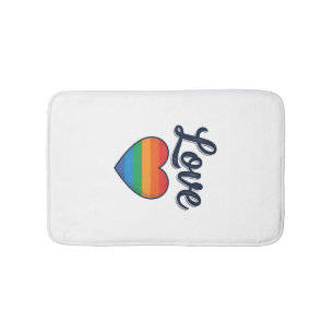 Love Rainbow Heart Pride Vector Shirt Design_1 Bath Mat