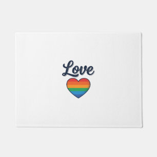 Love Rainbow Heart Pride Vector Shirt Design_1 Doormat