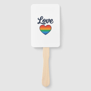Love Rainbow Heart Pride Vector Shirt Design_1 Hand Fan