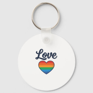 Love Rainbow Heart Pride Vector Shirt Design_1 Key Ring