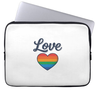 Love Rainbow Heart Pride Vector Shirt Design_1 Laptop Sleeve