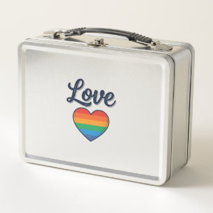 Love Rainbow Heart Pride Vector Shirt Design_1 Metal Lunch Box