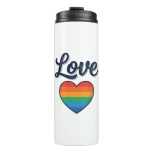 Love Rainbow Heart Pride Vector Shirt Design_1 Thermal Tumbler