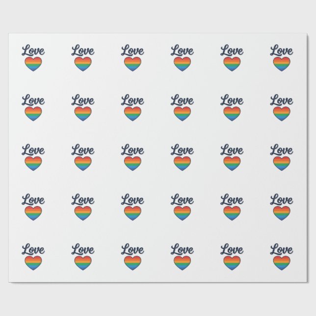 Love Rainbow Heart Pride Vector Shirt Design_1 Wrapping Paper (Flat)