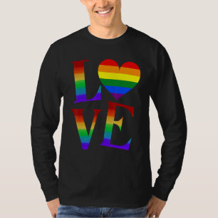 LOVE Rainbow LGBTQ Cute Gay Lesbian Bi Trans Valen T-Shirt