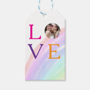 LOVE RAINBOW PHOTO LETTER PRIDE LGBTQ GIFTS CUSTOM GIFT TAGS