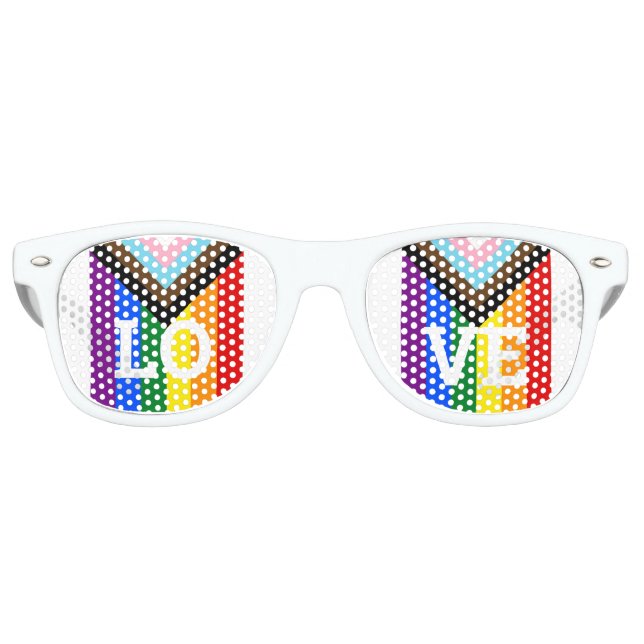 LOVE Rainbow pride Shades /Fun Party Sunglasses (Front)