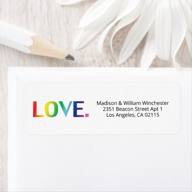 Love rainbow typography LGBTQ pride modern custom (Insitu)