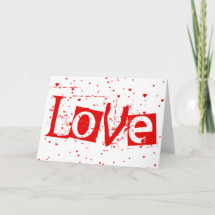 love : raining hearts holiday card