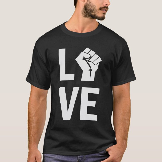 Love Raised Fist Shirt, Melanin shirt, Black magic T-Shirt (Front)