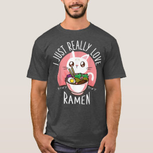 Love Ramen Japanese Noodles Kawaii Anime Cat831 T-Shirt