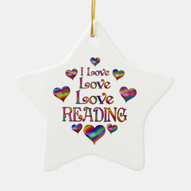 Love Reading Ceramic Tree Decoration (Front)