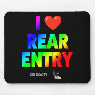 Love rear entry ski boots funny skier subtle retro mouse pad