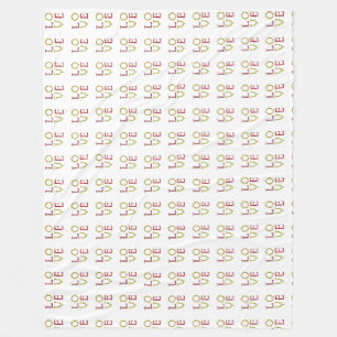 Love, Red and Yellow Fleece Blanket