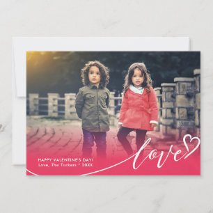 LOVE Red Fade Valentine's Day Photo Card