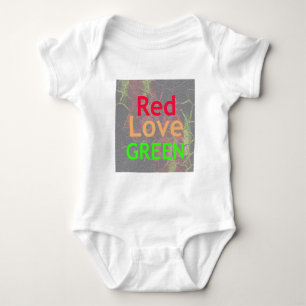 LOVE RED GOLDEN GREEN BABY BODYSUIT
