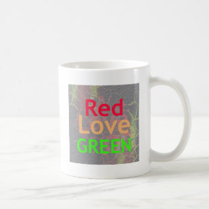 LOVE RED GOLDEN GREEN COFFEE MUG