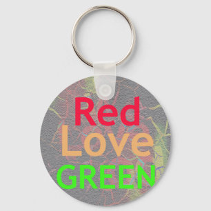 LOVE RED GOLDEN GREEN KEY RING